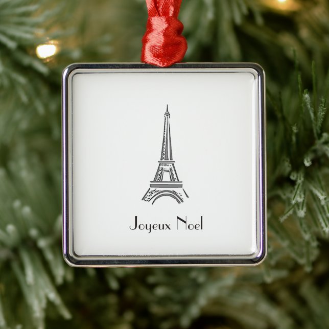 Joyeux Noel Tour Eiffel Ornement de Noël français (Arbre)