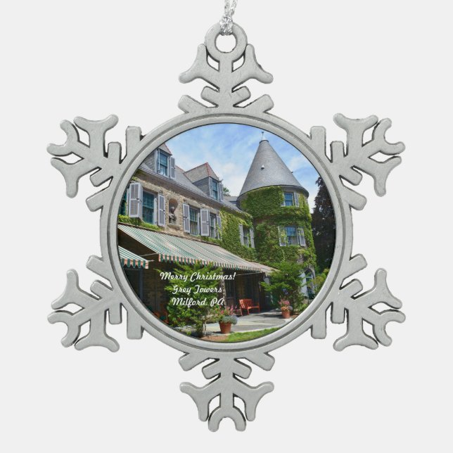 Joyeux Noël ! Tours grises, ornement Milford PA (Devant)