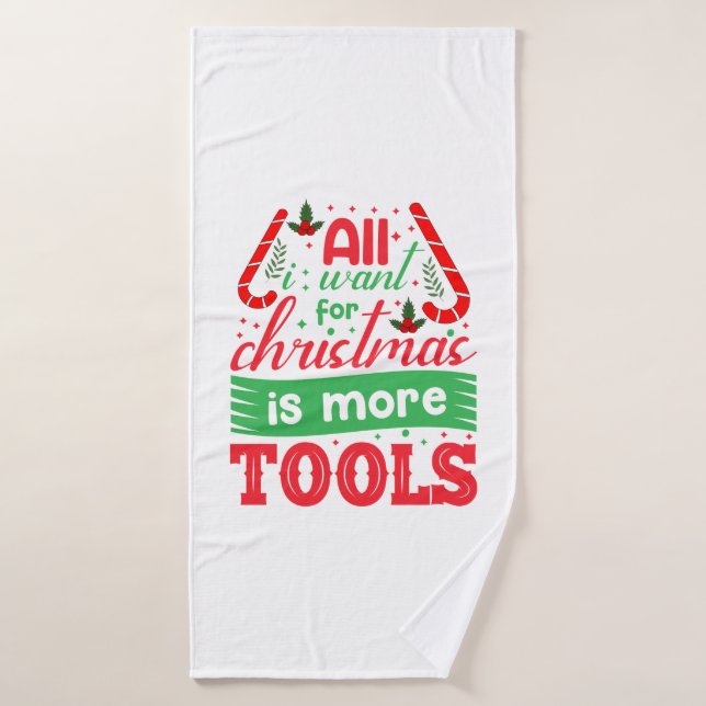Joyeux Noël Tout Ce Que Je Veux Pour Noël (Serviette de bain)
