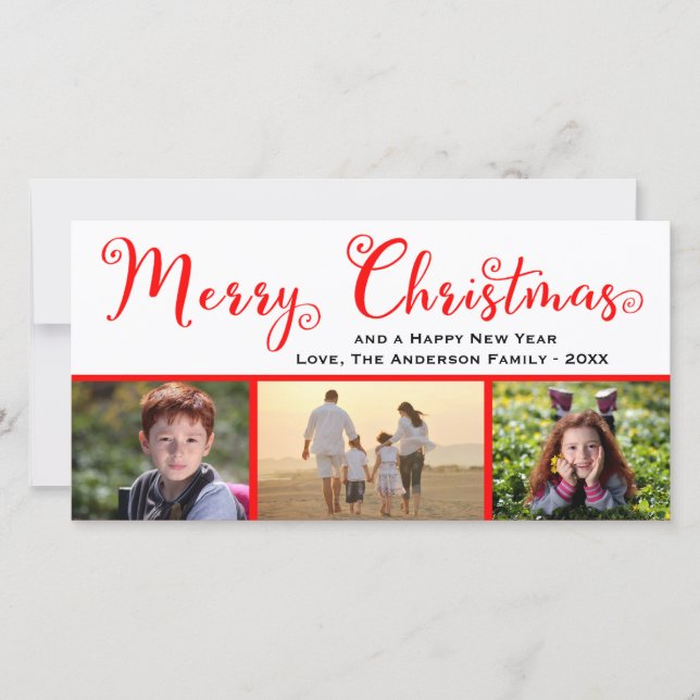 Joyeux Noël Trois Script photo - Carte photo (Devant)