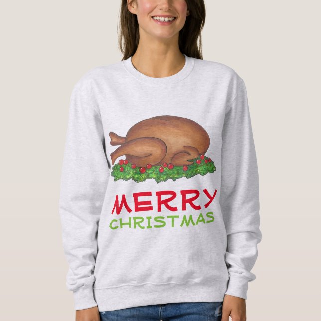 Joyeux Noël Turquie laide Sweatshirt (Devant)