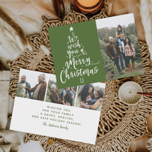 Joyeux Noël Type Arbre Photo Cartes de Noël