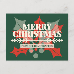 Joyeux Noël Typographie de houx Carte de vœux de v