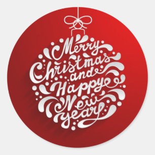 Joyeux Noël Typographie Design Sticker rond