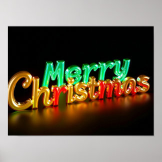 Joyeux Noël Typographie Luxueuse Affiche Papier H0