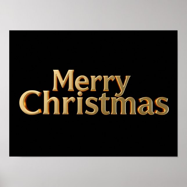 Joyeux Noël Typographie Luxueuse Affiche Papier H1 (Devant)