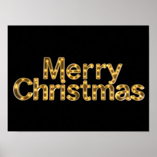 Joyeux Noël Typographie Luxueuse Affiche Papier H1