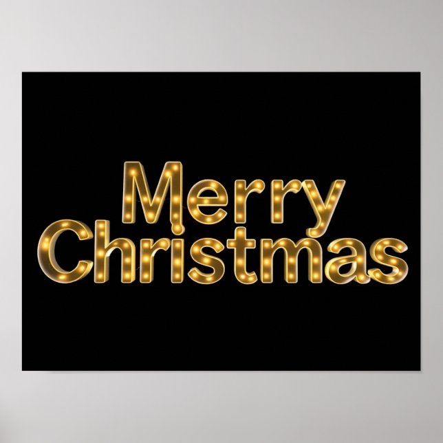 Joyeux Noël Typographie Luxueuse Affiche Papier H1 (Devant)
