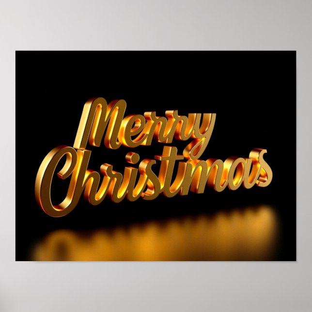Joyeux Noël Typographie Luxueuse Affiche Papier H1 (Devant)