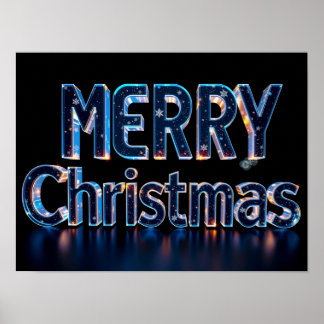 Joyeux Noël Typographie Luxueuse Affiche Papier H2