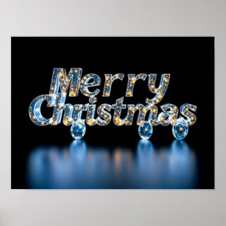 Joyeux Noël Typographie Luxueuse Affiche Papier H3