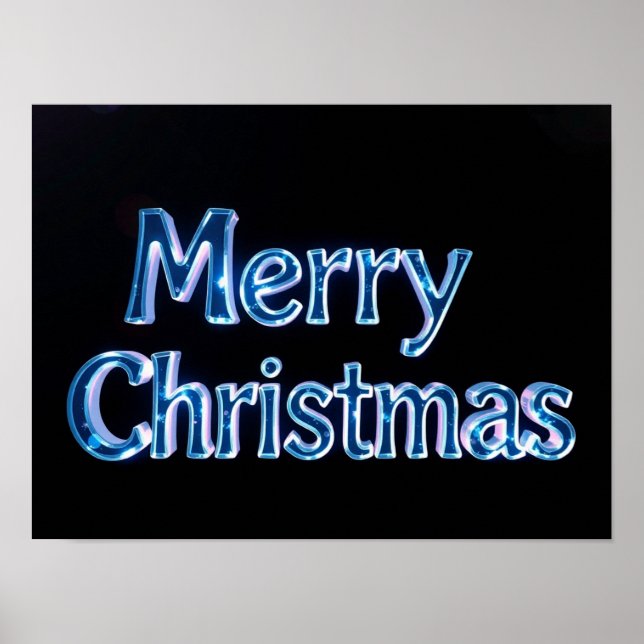 Joyeux Noël Typographie Luxueuse Affiche Papier H4 (Devant)