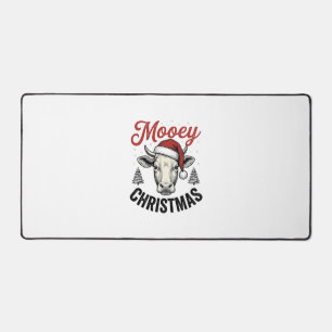 Joyeux Noël Vache Chapeau de Père Noël Gravure Vin