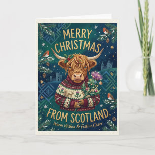 Joyeux Noël Vache des Highlands Carte Écossaise