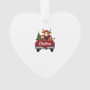 Joyeux Noël Vache des Highlands Sapin de Noël Roug