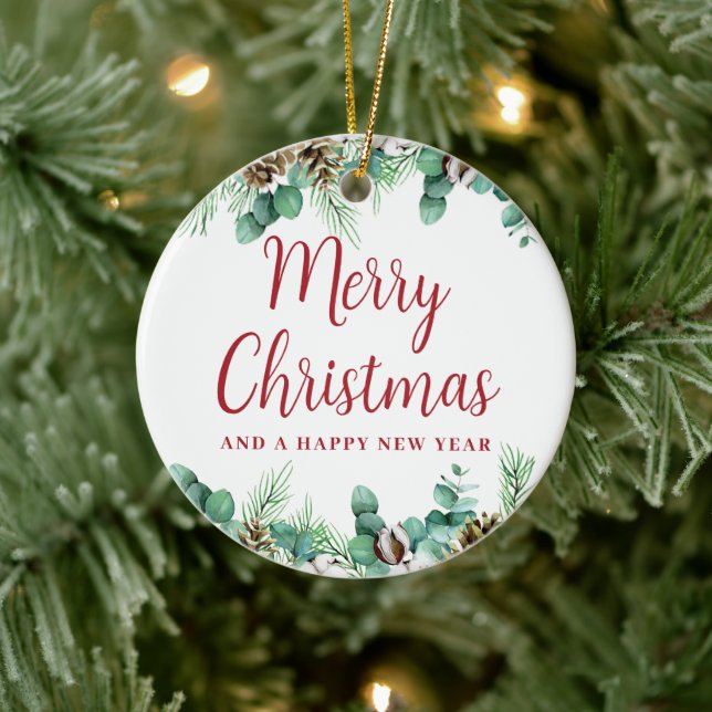 Joyeux Noël vert ornement en céramique (Arbre)