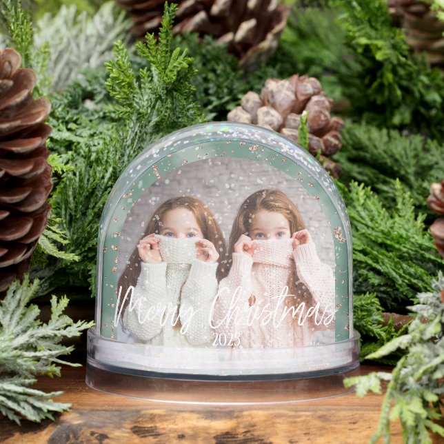 Joyeux Noël Vert photo personnalisée (Hiver)