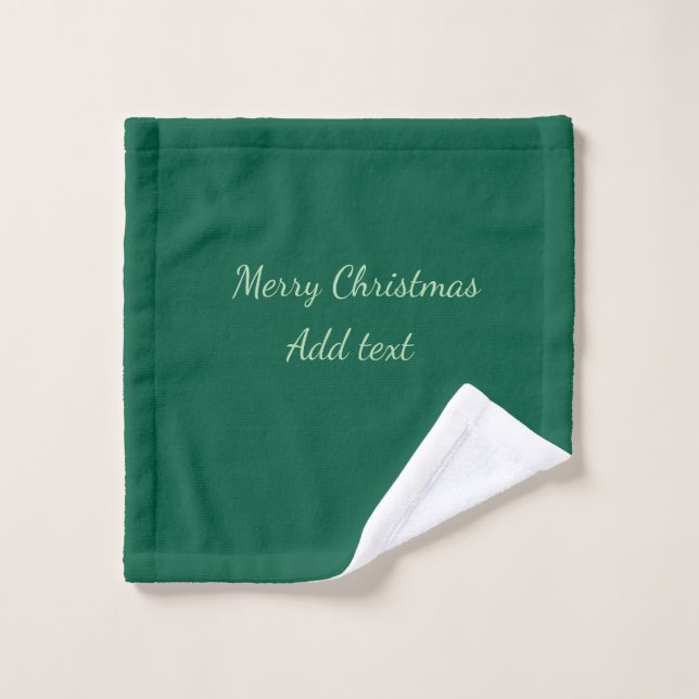 Joyeux Noël vert plaine solo arrière - plan vacanc (Gant de toilette)
