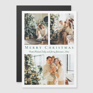 joyeux Noël vert script 3 photos aimant