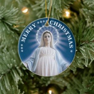 Joyeux Noël   Vierge Marie   Ornement en Céramique