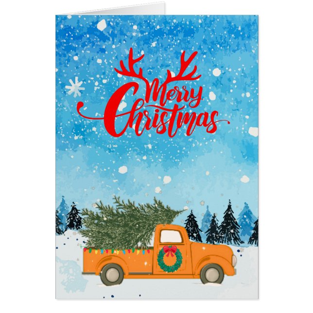 Joyeux Noël! Vieux arbre de Noël du camion de ferm (Devant)