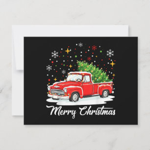 Joyeux Noël Vintage Camion Rouge Père Noël Arbre F