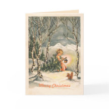 Joyeux Noël Vintage Carte de voeux personnalisée