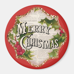 Joyeux Noël Vintage Pays Magnet cadeau