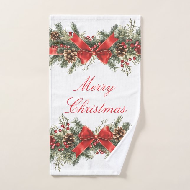 Joyeux Noël vintage style serviette à main (Serviette à main)