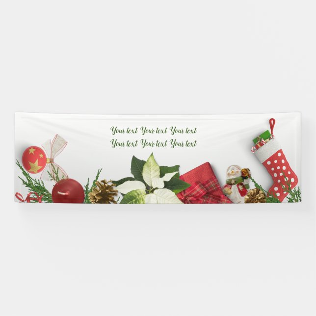 Joyeux Noël Votre texte Bannière (Horizontal)