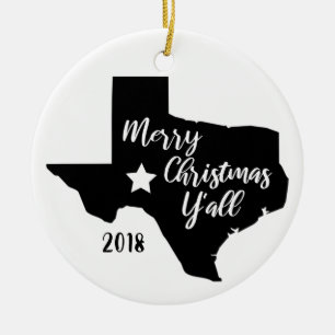 Joyeux Noël vous ornement de Noël du Texas