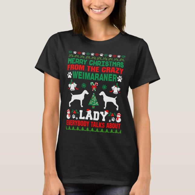 Joyeux Noël Weimaraner Lady Ugly Sweat (Devant)
