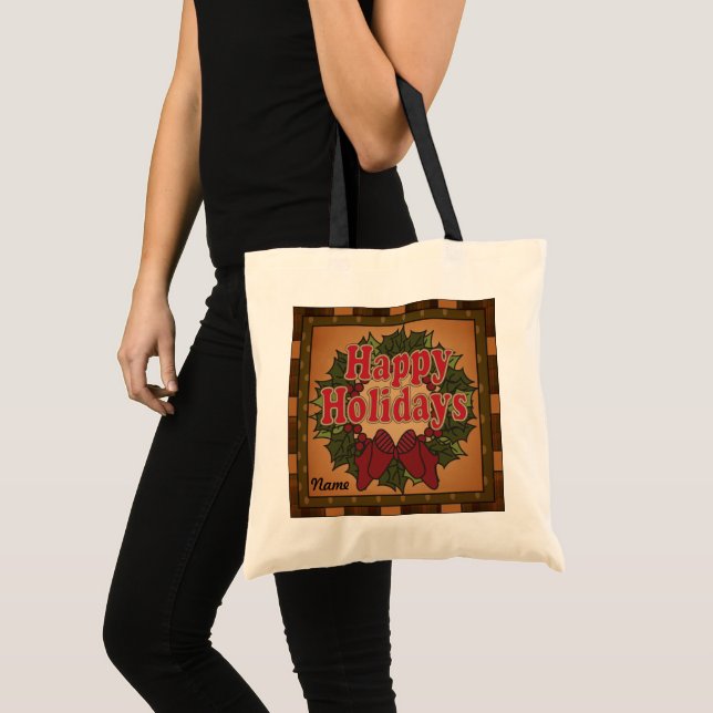 Joyeux Noël Wreath Cadeau sac (Devant (produit))