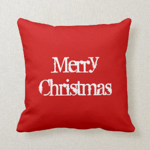 Joyeux Noël WREATH sur le coussin vert rouge dos