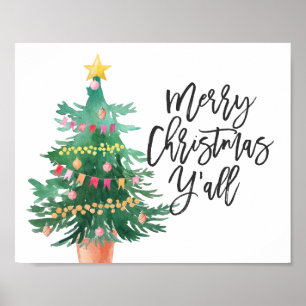 Joyeux Noël Y'all, affiche de l'arbre de Noël