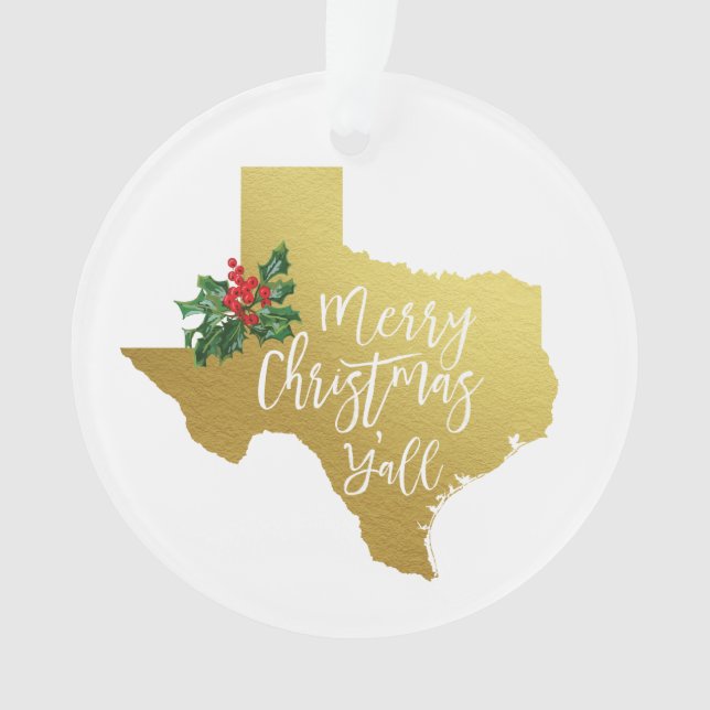 Joyeux Noël Y'all Texas Orament (devant)