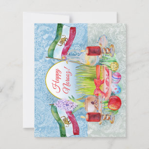 Joyeux Norooz Haft Sin avec Lion et Soleil