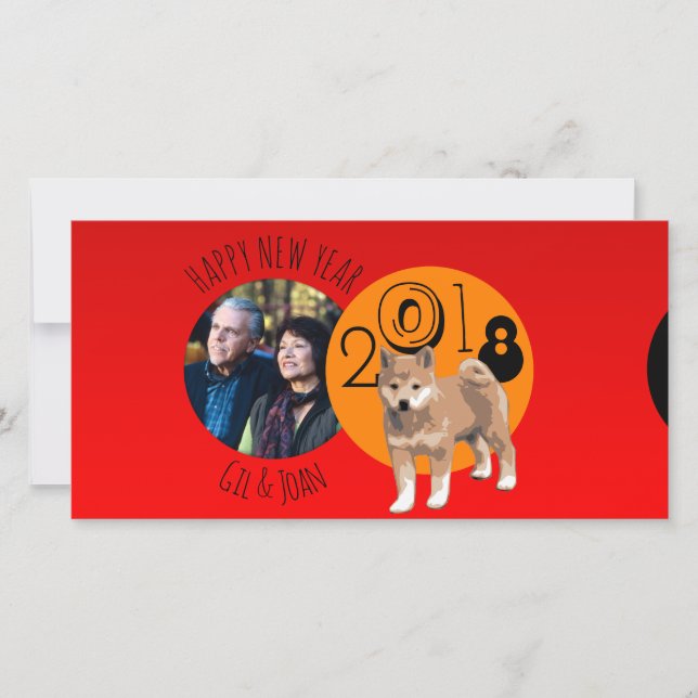 Joyeux nouveau chien année 2018 cadre Carte photo (Devant)