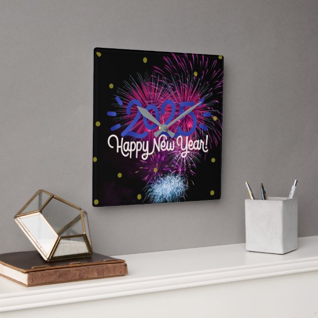 joyeux nouvel an 2025 horloge murale (Bureau)