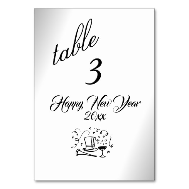 Joyeux Nouvel An Argent Numéro de table (Par défaut)