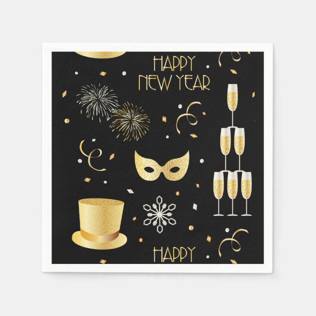 Joyeux Nouvel An GB Serviette en papier (Devant)