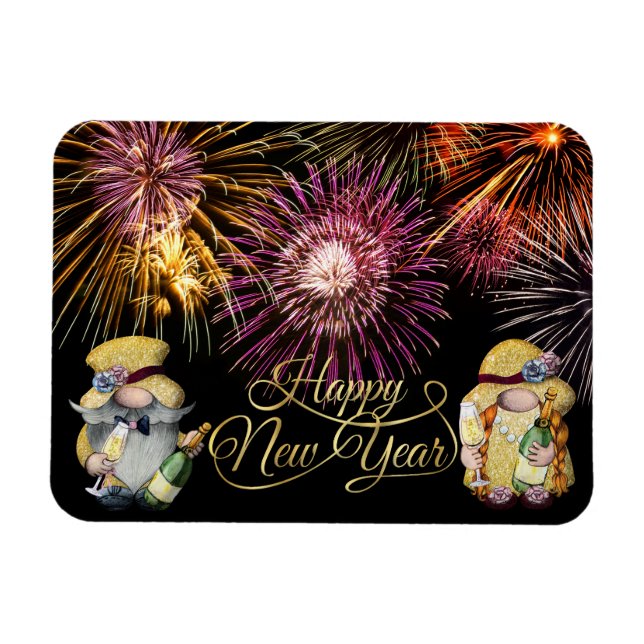 Joyeux Nouvel An Gnomes Magnet (Horizontal)