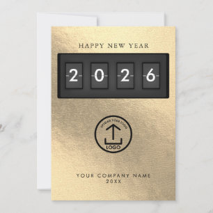Joyeux Nouvel An Logo Entreprise Commercial Or