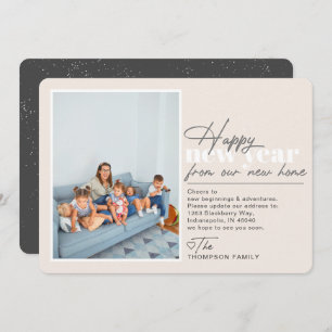 Joyeux Nouvel An Moving Faire-part Tan Photo