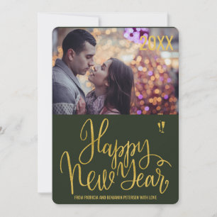 Joyeux Nouvel An photo de mariage récent carte de