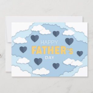 Joyeux nuages de Fête des pères et carte des coeur