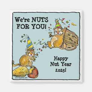 Joyeux Nut Année Nouvel An Chipmunks Magnet