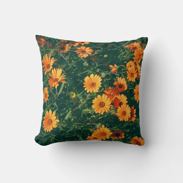 Joyeux Oreiller à pouce de fleurs de marguerite or (Recto)