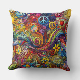 Joyeux oreiller brillant Boho de couleur Jeu