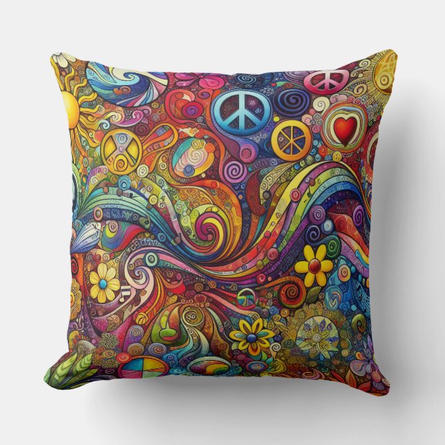 Joyeux oreiller brillant Boho de couleur Jeu (Recto)